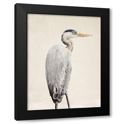 Grey Heron II Black Modern Wood Framed Art Print with Double Matting by Johnson, Walt