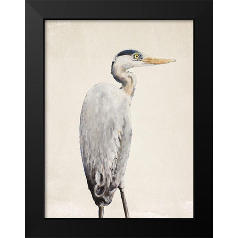 Grey Heron II Black Modern Wood Framed Art Print by Johnson, Walt