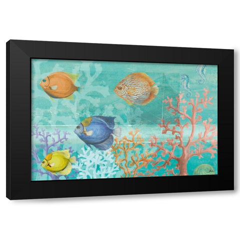 Coral Reef Life Black Modern Wood Framed Art Print with Double Matting by Pinto, Patricia