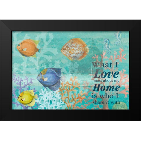 Coral Reef Life Quote II Black Modern Wood Framed Art Print by Pinto, Patricia