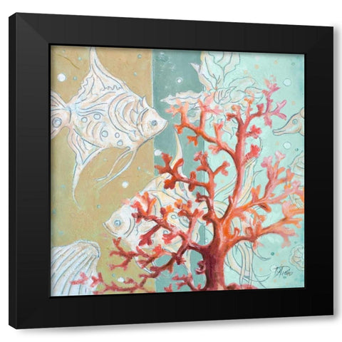 Coral Reef I Black Modern Wood Framed Art Print by Pinto, Patricia