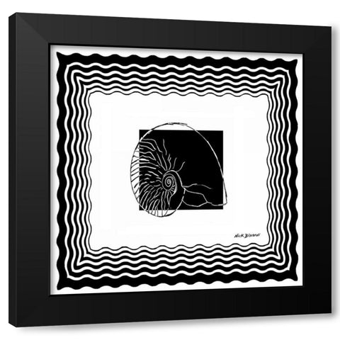 Bath Shells Square I Black Modern Wood Framed Art Print with Double Matting by Biscardi, Nicholas