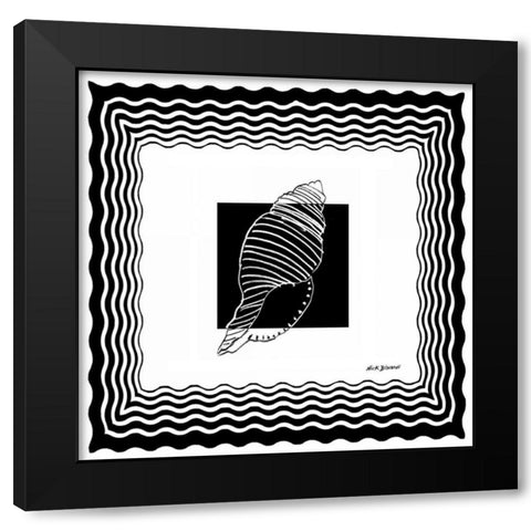 Bath Shells Square II Black Modern Wood Framed Art Print by Biscardi, Nicholas
