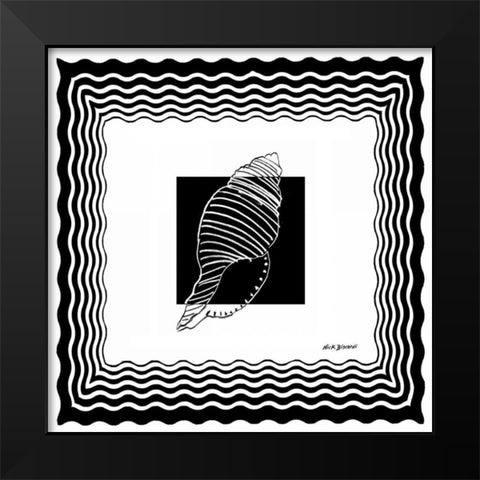 Bath Shells Square II Black Modern Wood Framed Art Print by Biscardi, Nicholas