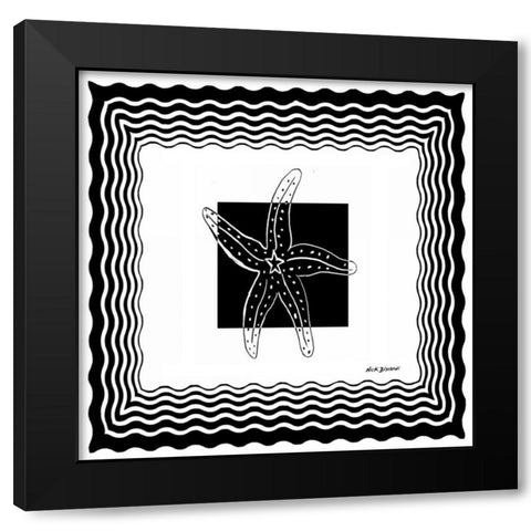 Bath Shells Square IV Black Modern Wood Framed Art Print by Biscardi, Nicholas