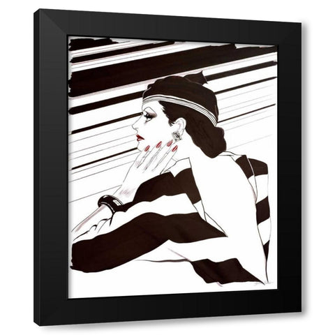 Fashion Women IV Black Modern Wood Framed Art Print by Baliko, Linda