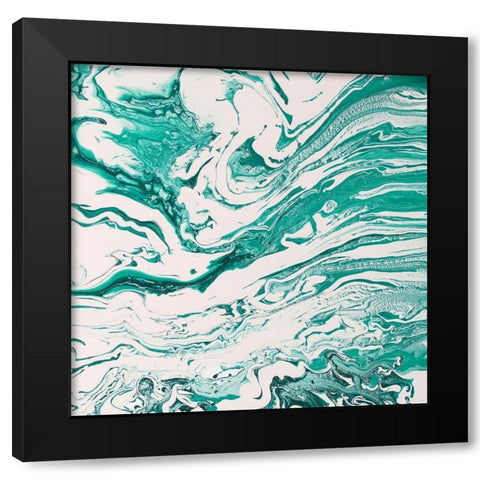 Emeralds Black Modern Wood Framed Art Print with Double Matting by Mercado, M.