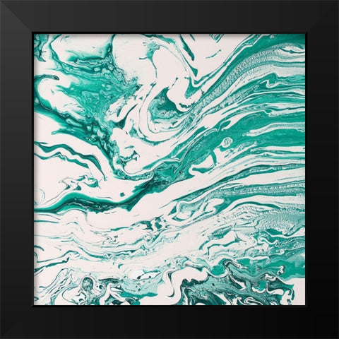 Emeralds Black Modern Wood Framed Art Print by Mercado, M.
