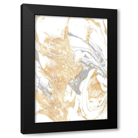 Golden Ice Black Modern Wood Framed Art Print with Double Matting by Mercado, M.