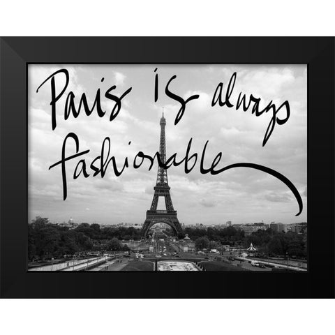 Fashionable Paris Black Modern Wood Framed Art Print by Navas, Emily