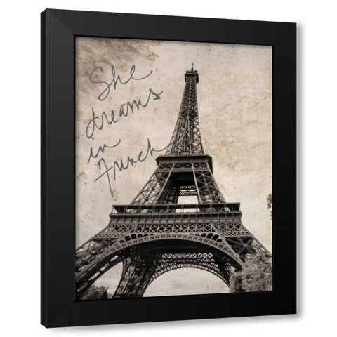 French Dreams Border Black Modern Wood Framed Art Print with Double Matting by Navas, Emily
