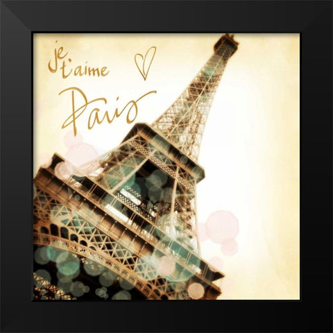 Paris je T aime Border Black Modern Wood Framed Art Print by Navas, Emily