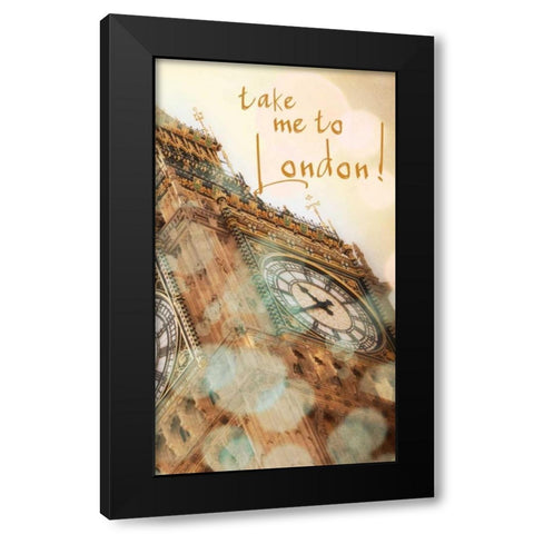 Take Me To London Black Modern Wood Framed Art Print with Double Matting by Navas, Emily