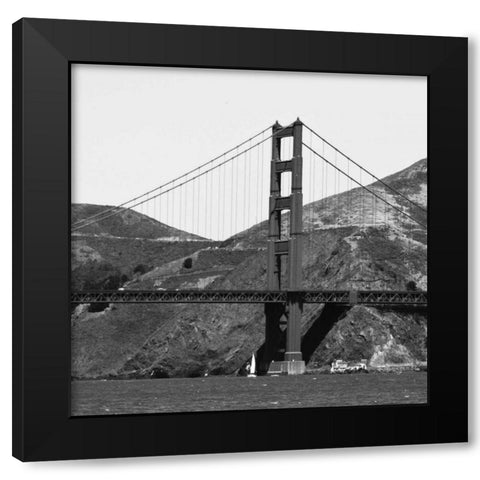 Golden Gate BW Black Modern Wood Framed Art Print by Navas, Emily