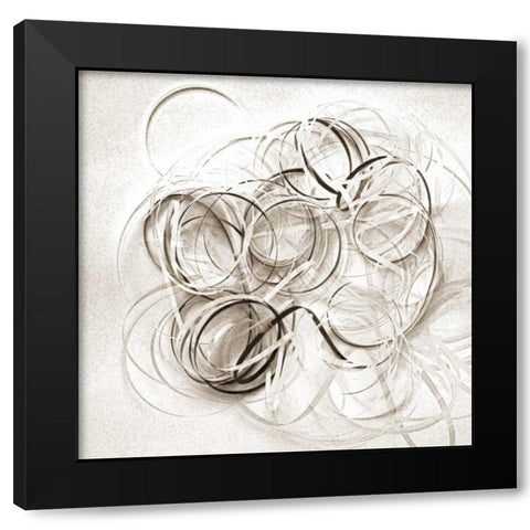 Ribbon Fun Black Modern Wood Framed Art Print with Double Matting by Peck, Gail