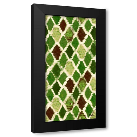 Green Colored Thatch Black Modern Wood Framed Art Print with Double Matting by Pinto, Patricia