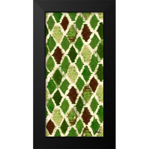 Green Colored Thatch Black Modern Wood Framed Art Print by Pinto, Patricia