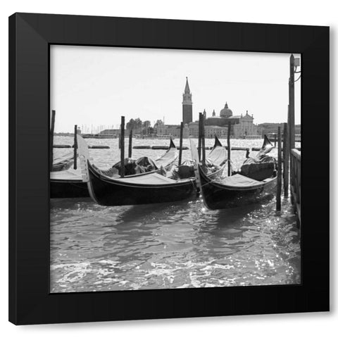 Venitian Gondolas I Black Modern Wood Framed Art Print by Navas, Emily