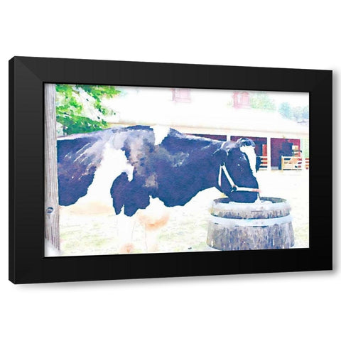 Barn Cow Black Modern Wood Framed Art Print by Navas, Emily