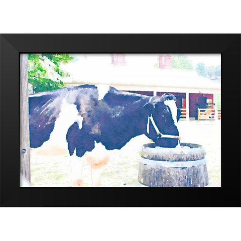 Barn Cow Black Modern Wood Framed Art Print by Navas, Emily