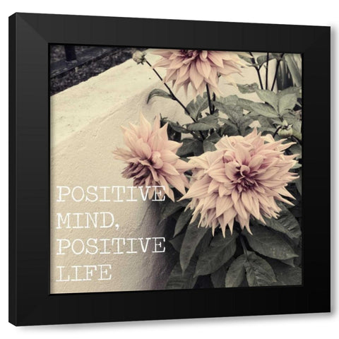 Positive Life Black Modern Wood Framed Art Print by Navas, Emily