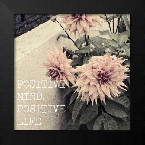 Positive Life Black Modern Wood Framed Art Print by Navas, Emily