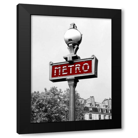 Metro in Paris Black Modern Wood Framed Art Print by Navas, Emily