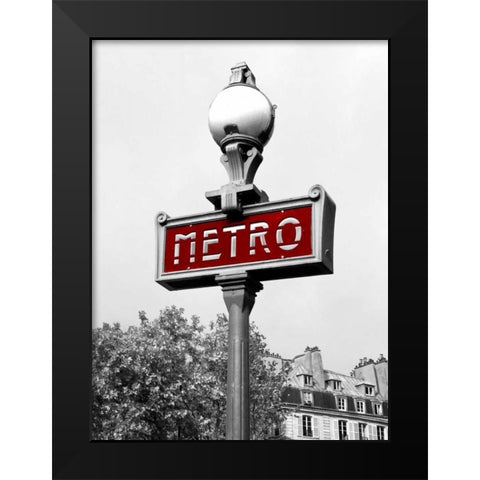 Metro in Paris Black Modern Wood Framed Art Print by Navas, Emily