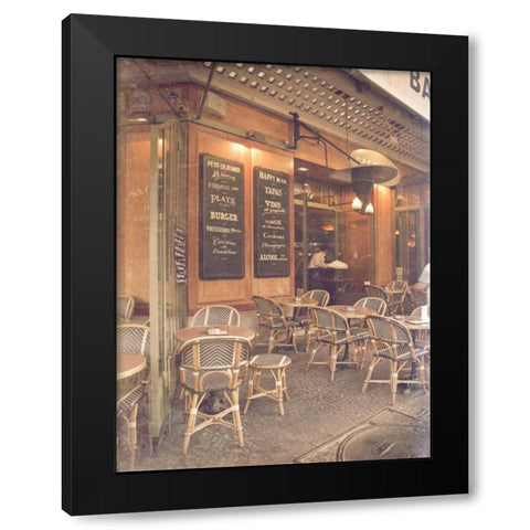 Paris Cafe II Black Modern Wood Framed Art Print with Double Matting by Navas, Emily