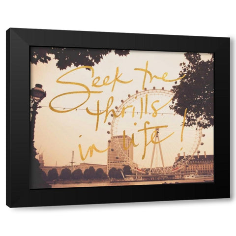 Seek Thrills In Life Black Modern Wood Framed Art Print with Double Matting by Navas, Emily