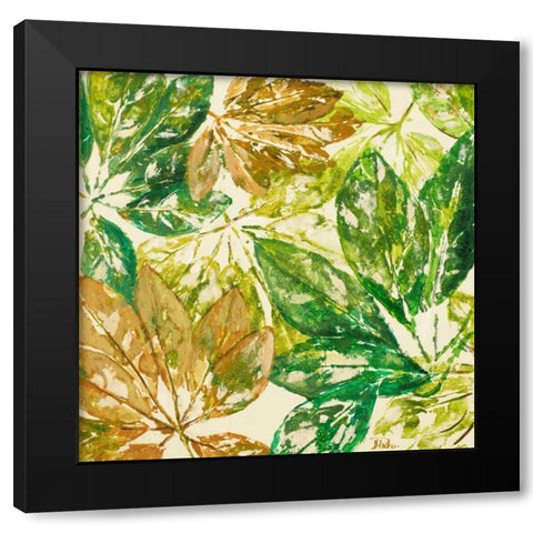 Green Overlay I Black Modern Wood Framed Art Print with Double Matting by Pinto, Patricia