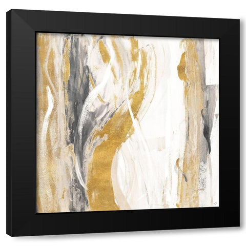 Gold Bossa Nova Black Modern Wood Framed Art Print by Loreth, Lanie