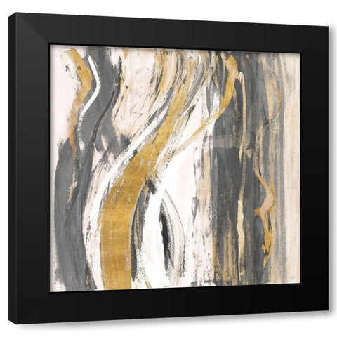 Gold Bossa Nova Black Modern Wood Framed Art Print by Loreth, Lanie