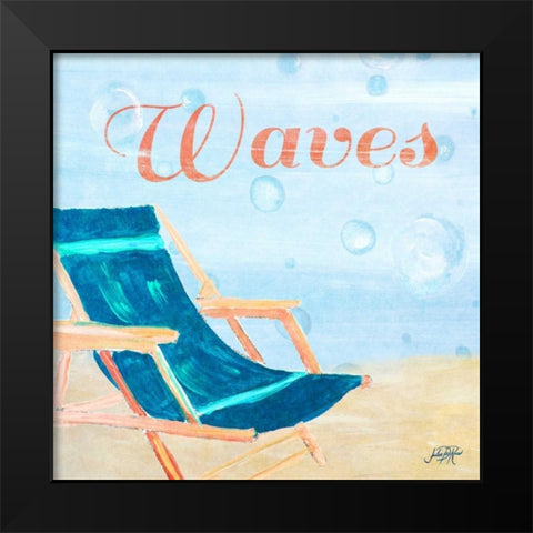 Beach Play III Black Modern Wood Framed Art Print by DeRice, Julie