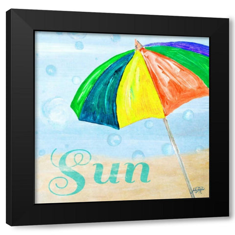 Beach Play I Black Modern Wood Framed Art Print by DeRice, Julie