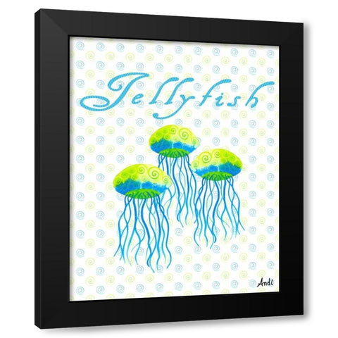 The Sea Swirl IV Black Modern Wood Framed Art Print by Metz, Andi