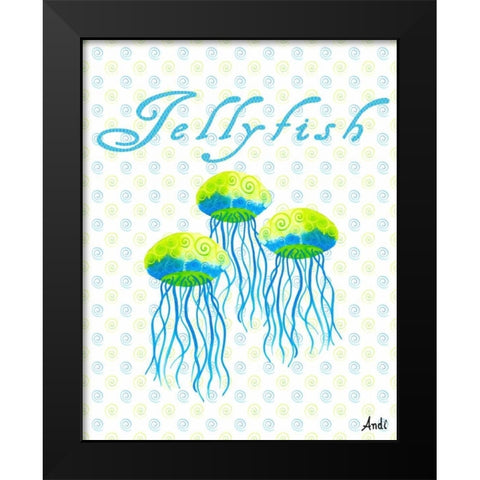 The Sea Swirl IV Black Modern Wood Framed Art Print by Metz, Andi