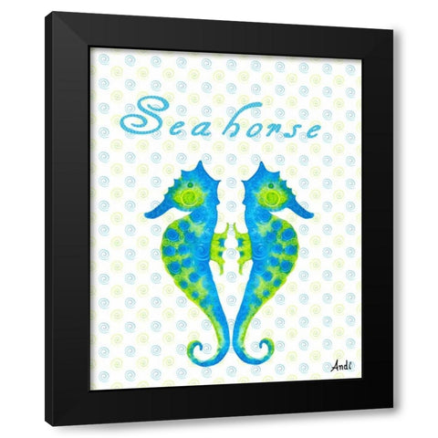 The Sea Swirl II Black Modern Wood Framed Art Print with Double Matting by Metz, Andi
