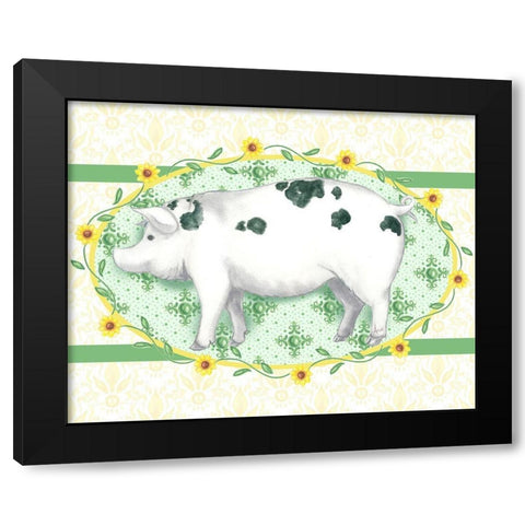 Piggy Wiggy III Black Modern Wood Framed Art Print by Metz, Andi