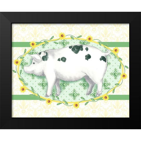 Piggy Wiggy III Black Modern Wood Framed Art Print by Metz, Andi