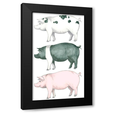 Piggy Wiggy Set Black Modern Wood Framed Art Print by Metz, Andi