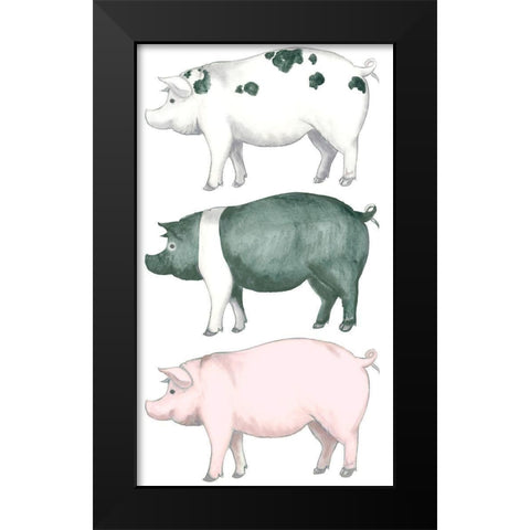 Piggy Wiggy Set Black Modern Wood Framed Art Print by Metz, Andi