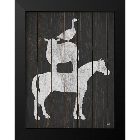 Country Stack Black Modern Wood Framed Art Print by Metz, Andi