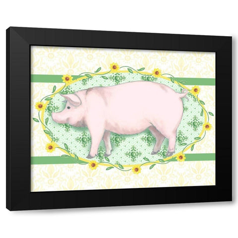 Piggy Wiggy I Black Modern Wood Framed Art Print by Metz, Andi