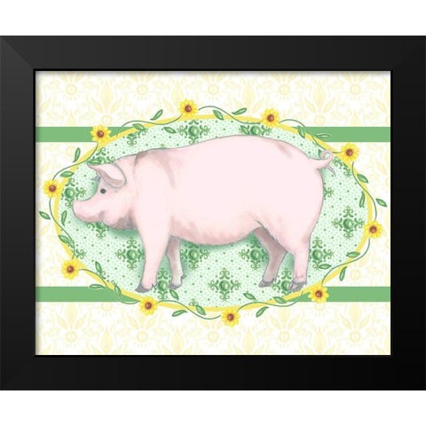 Piggy Wiggy I Black Modern Wood Framed Art Print by Metz, Andi