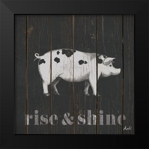 Wood Farm II Black Modern Wood Framed Art Print by Metz, Andi