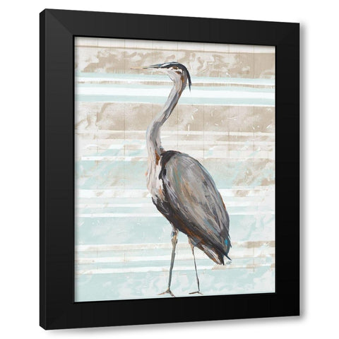Grey Heron I Black Modern Wood Framed Art Print by DeRice, Julie