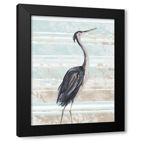 Grey Heron II Black Modern Wood Framed Art Print by DeRice, Julie