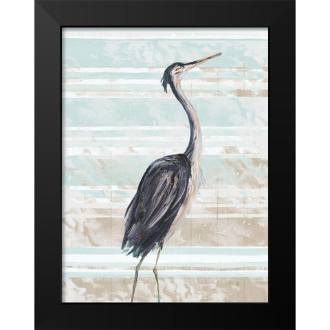 Grey Heron II Black Modern Wood Framed Art Print by DeRice, Julie