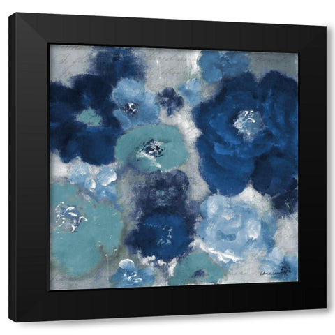 Aquatic Garden In Blues Black Modern Wood Framed Art Print by Loreth, Lanie